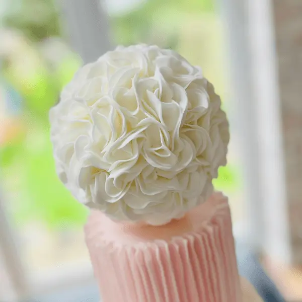 Delicate Ruffle Ball Cake Topper